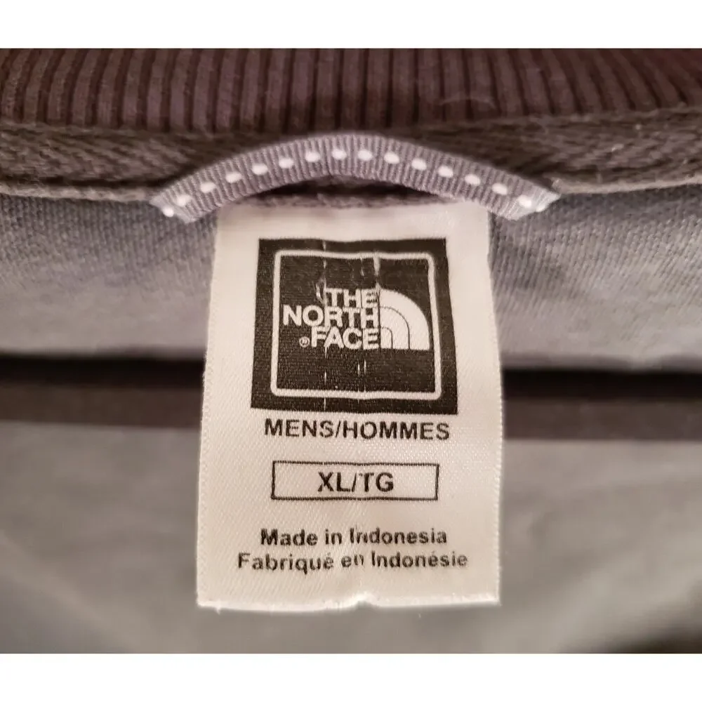 The North Face Men's Jacket XL Gray‎ w Red Stripes Pre Owned Zipper Tab Missing